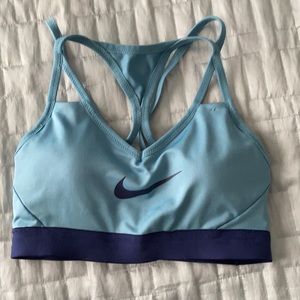 Nike Indy sports bra two tone blue